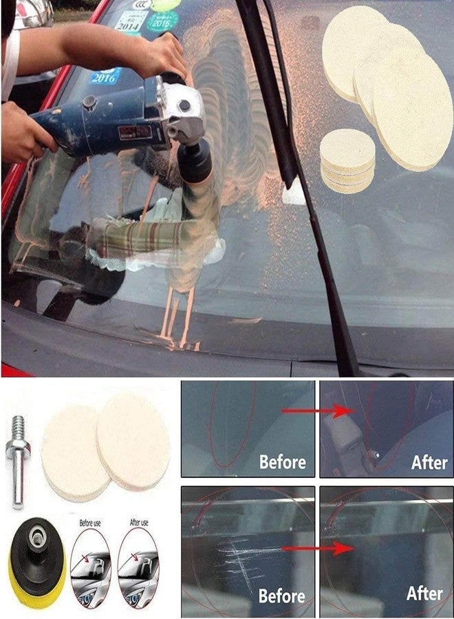 دي آي واي كرافتس مجموعة تلميع أقراص اللباد الصوفية للأعمال اليدوية مع وسادة دعم ومجموعة محول مثقاب لطحن وتلميع الزجاج والبلاستيك والمعادن والرخام وتلميع هياكل السيارات (عبوة من مجموعة واحدة، 7 بوصات) - Image 2